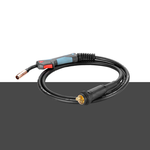 Simder 15AK MIG torch with cable and connector on a dark background