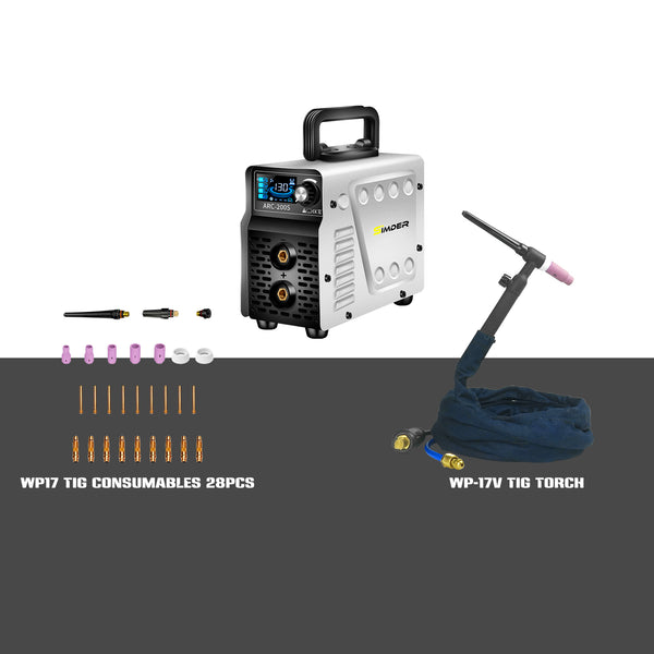 SSIMDER ARC-200S Stick Welder Lift Tig / Stick 2 in 1 Souding Machine