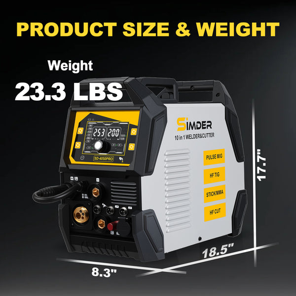 SSimder SD-4050 Pro 10-in-1 Aluminum MIG Welder Plasma Cutter Combo