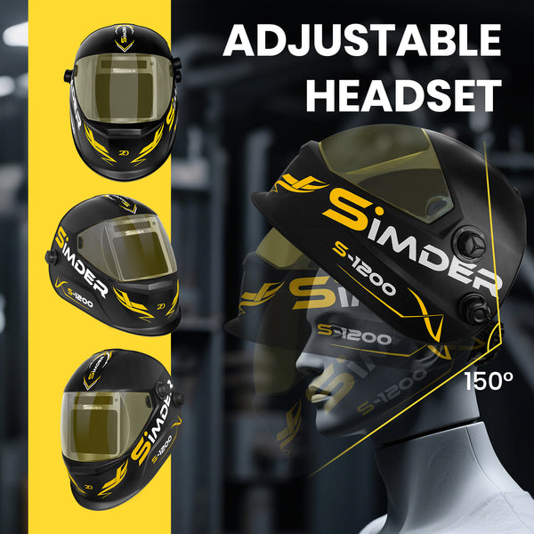 SSimder Auto Darkening True View Welding Helmet S-1200