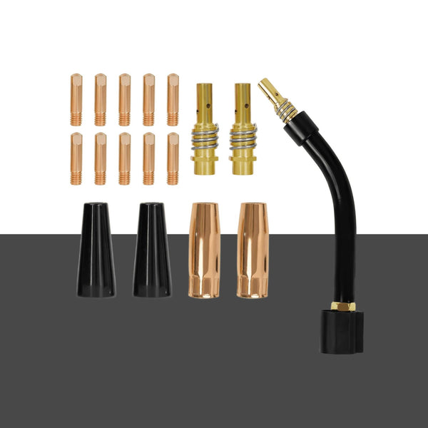 Simder 15AK MIG consumables set with tips, nozzles and swan neck