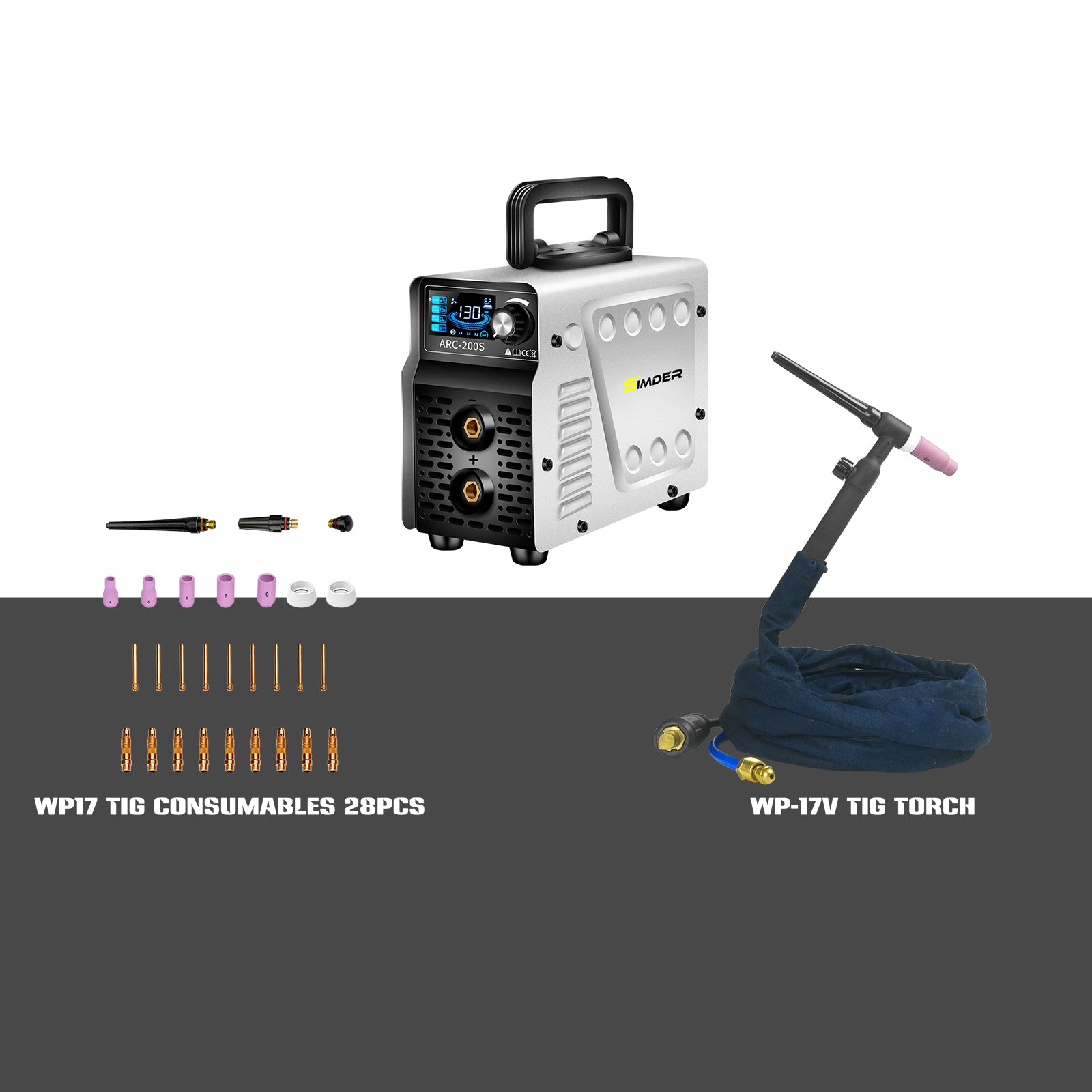 SSIMDER ARC-200S Stick Welder Lift Tig/Stick 2 en 1 Máquina de soldadura