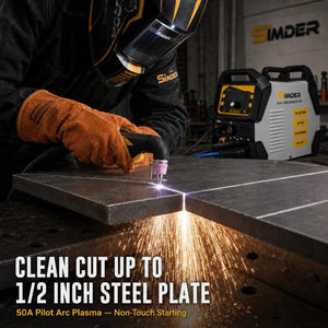 SSimder SD-4050 Pro 10-in-1 Aluminum MIG Welder Plasma Cutter Combo Clean Cut Up To 1/2"