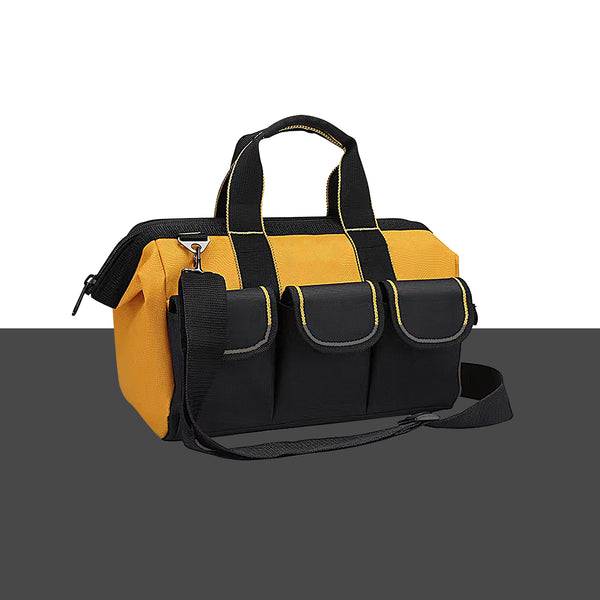 Simder welding toolbag in yellow and black with a shoulder strap