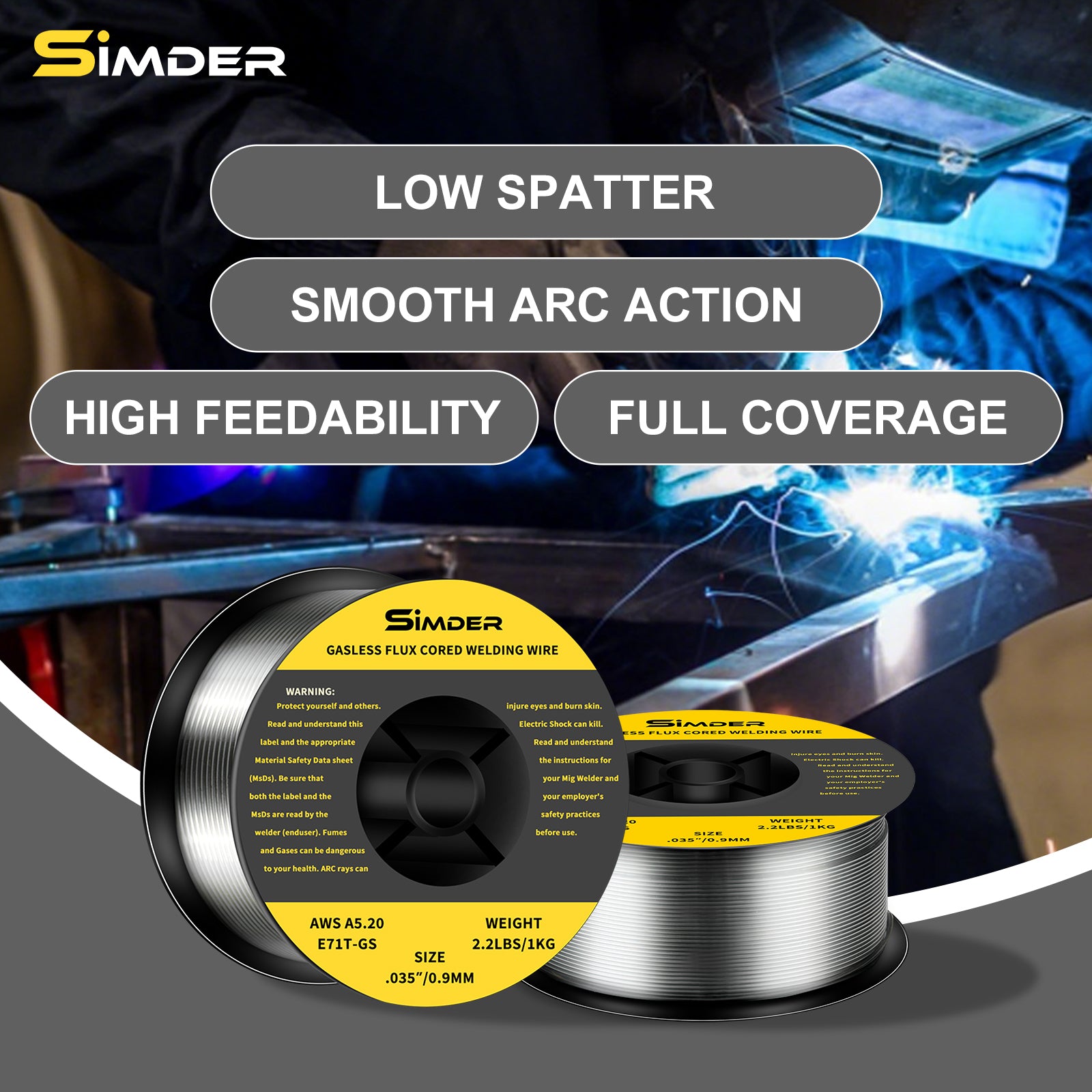 SSimder Flux Core Welding Wire E71TGS.035