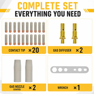 SSimder 15AK Non-Stick Coating MIG Welding Consumables 25PCS